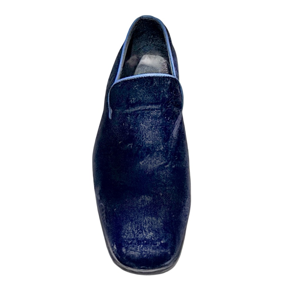 Saks Fifth Avenue Velvet Loafers Made in Italy Navy Blue Size 10M Luxury Slip-On - Picture 10 of 17